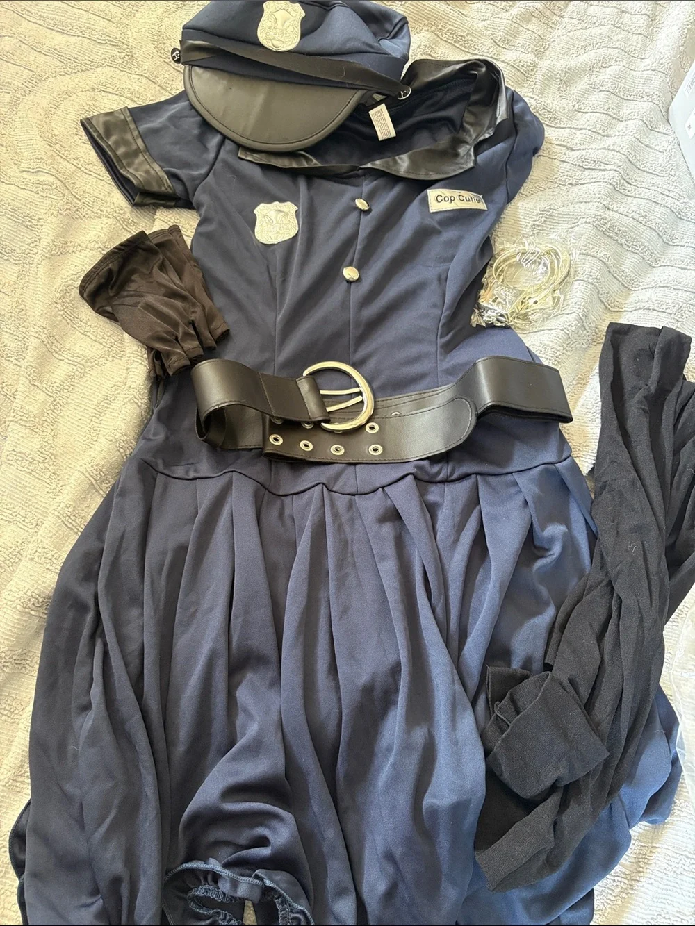 Navy Kids Police Costume Dress with Badge and Belt